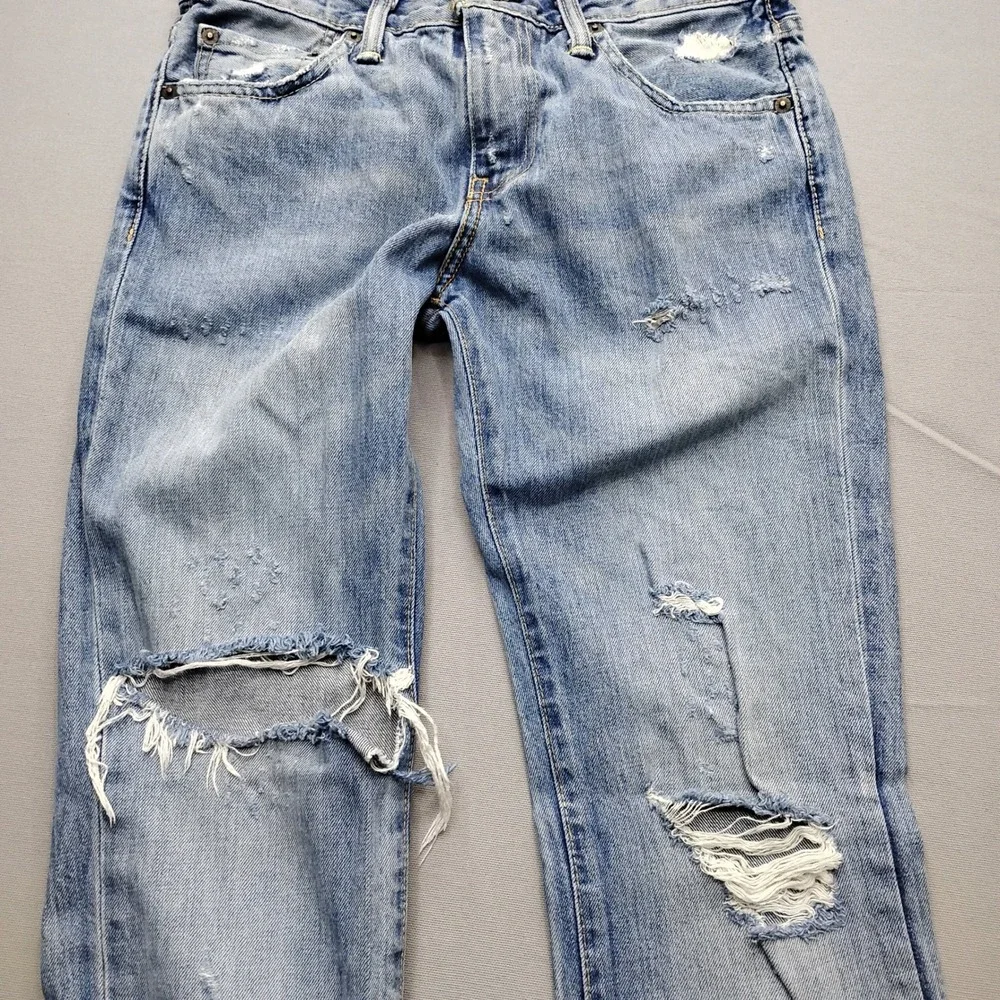 Levis 511 Slim Fit Jeans Mens 29x32 Light Wash Distressed Denim 32-3455
